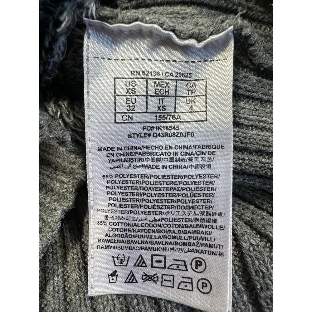Y2K Guess Sweater Womens XS Gray Shawl Collar Buckle Fitted Pullover - Picture 9 of 11